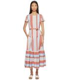 Paul Smith Stripe Dress W/ Ruffle Trim (multi) Women's Dress
