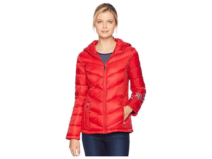 Tommy Hilfiger Iconic Packable Hilfiger Arm Label (salsa) Women's Coat
