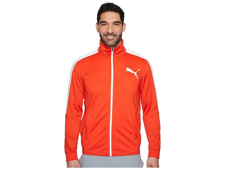 Puma Contrast Jacket (flame Scarlet/puma White) Men's Coat
