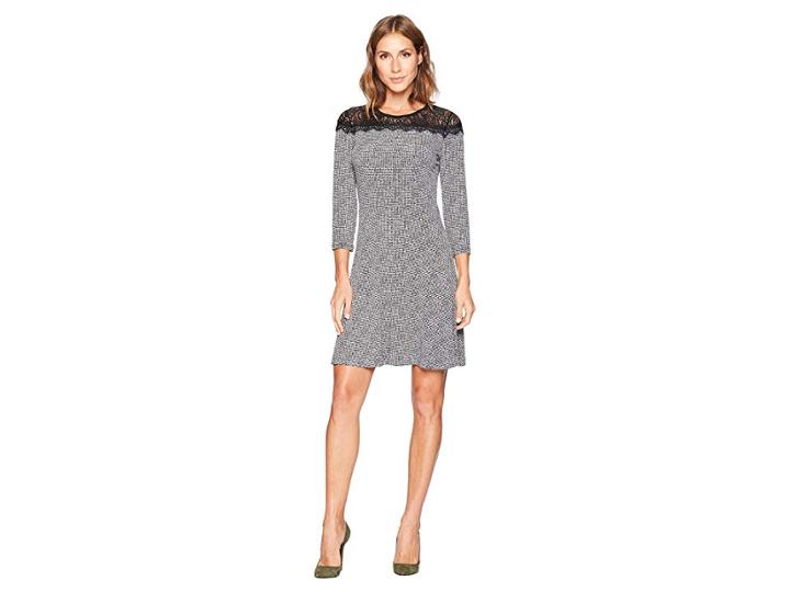 Michael Michael Kors Mini Tweed Lace Dress (black/white) Women's Dress