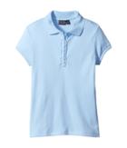 Nautica Kids Girls Plus Short Sleeve Polo With Ruffle Placket (big Kids) (light Blue) Girl's Short Sleeve Pullover