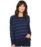 Nydj Long Sleeve Striped Sweater (peacoat Rugby Stripe) Women's Sweater