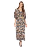 Alexia Admor Printed Border Wrap Dress (navy Multi) Women's Dress