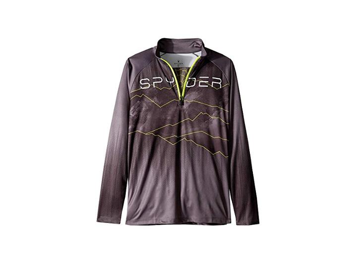 Spyder Kids Limitless Rising Zip T-neck (big Kids) (polar/black/bryte Yellow) Boy's Long Sleeve Pullover