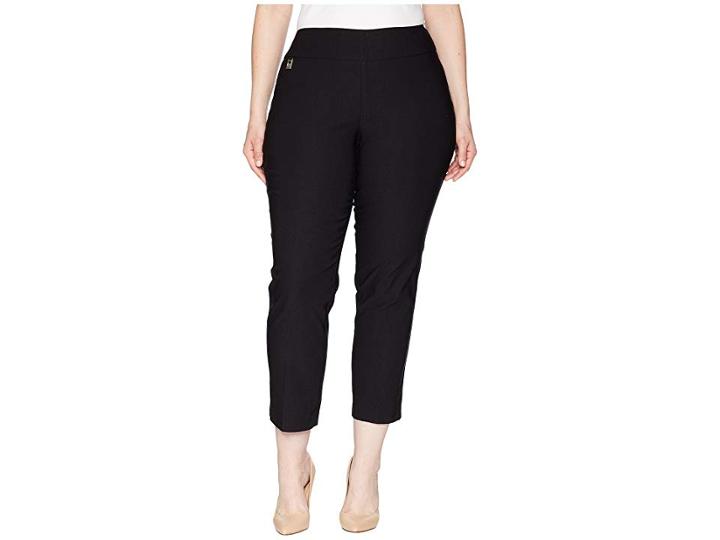 Lisette L Montreal Plus Size Solid Magical Lycra Ankle Pants Curvy Collection (black) Women's Casual Pants