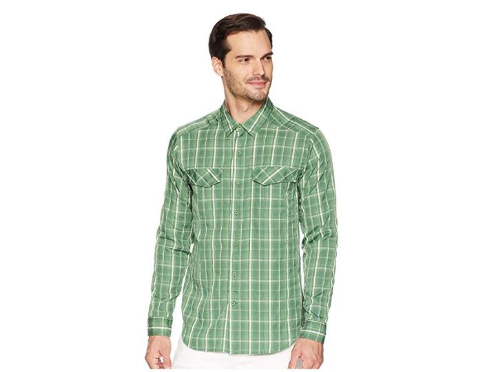 Royal Robbins Bug Barrier Ultra Light Long Sleeve Shirt (elm Green) Men's Long Sleeve Button Up