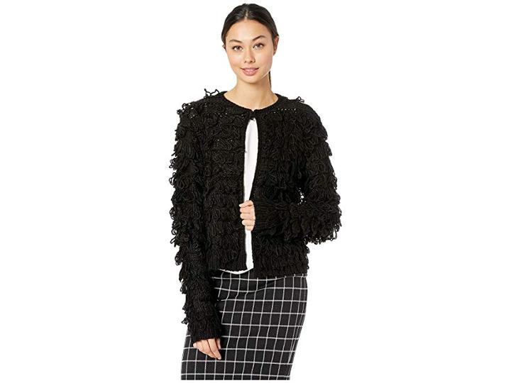 Bb Dakota Moves Like Jagger Looped Yarn Cardigan (black) Women's Sweater