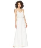 Adrianna Papell Long Deco Bead Blouson (ivory) Women's Dress