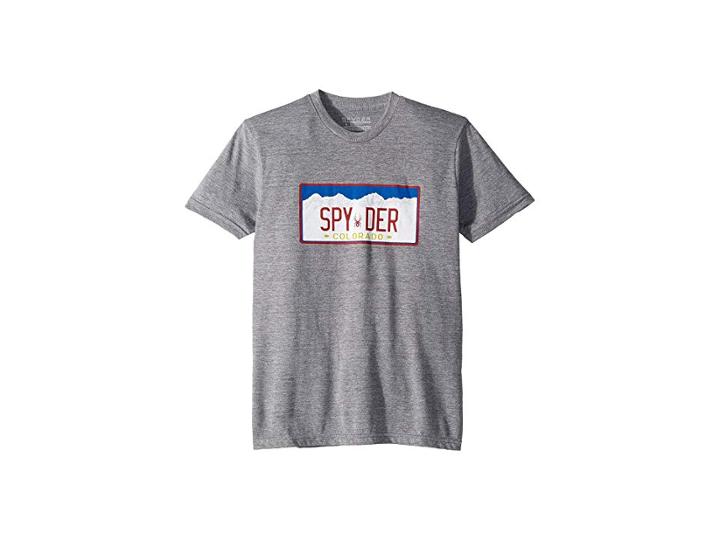 Spyder Kids License Plate (big Kids) (alloy Grey) Boy's T Shirt
