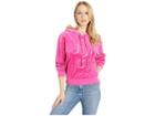 Juicy Couture Juicy Embossed Velour Hooded Pullover (raspberry Pink) Women's Clothing