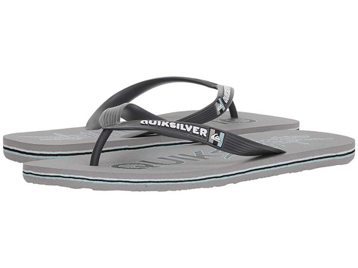 Quiksilver Molokai Wordmark (grey/grey/black) Men's Toe Open Shoes
