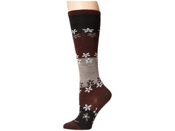 Darn Tough Vermont Flowers Knee High Light Socks (brown) Women's Knee High Socks Shoes