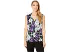 Calvin Klein Printed V-neck Cami (night Multi) Women's Clothing