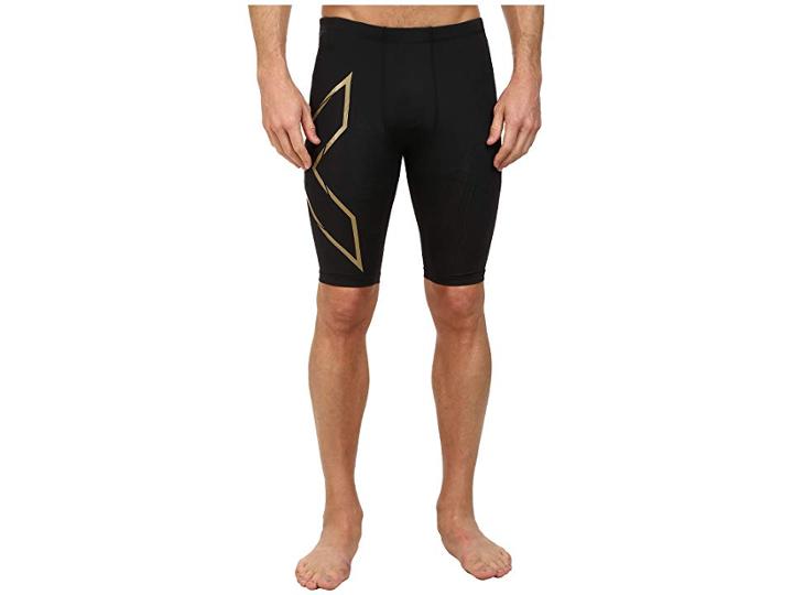 2xu Elite Mcs Compression Short (black/gold) Men's Shorts
