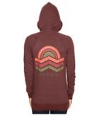 Life Is Good Geometric Sunset Zipped Funnel Neck Topper (earthy Brown) Women's Sweater