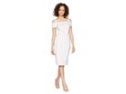 Calvin Klein Cold Shoulder Striped Sheath Dress Cd8e21ly (white/khaki) Women's Dress