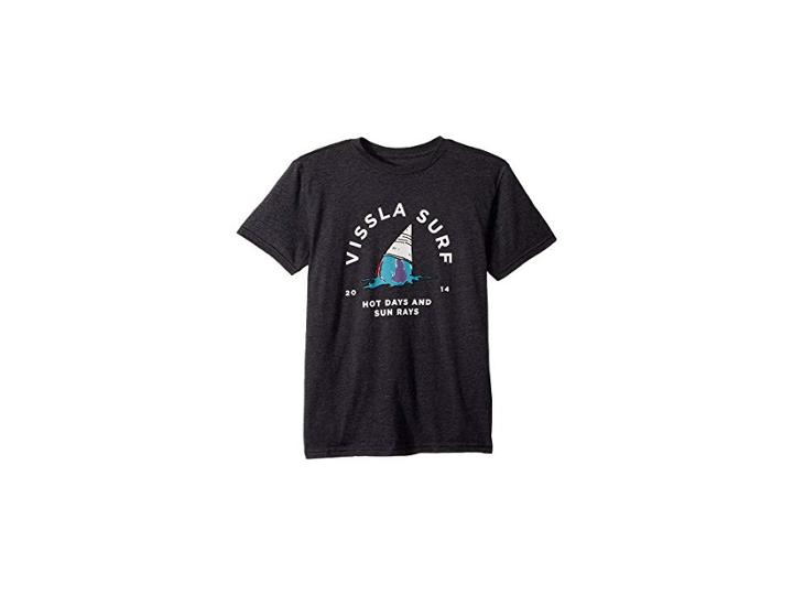 Vissla Kids Hot Days T-shirt Top (big Kids) (black Heather) Boy's T Shirt