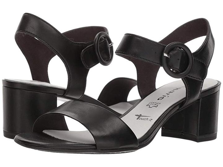 Tamaris Desie 1-1-28324-20 (black Leather) Women's Dress Sandals
