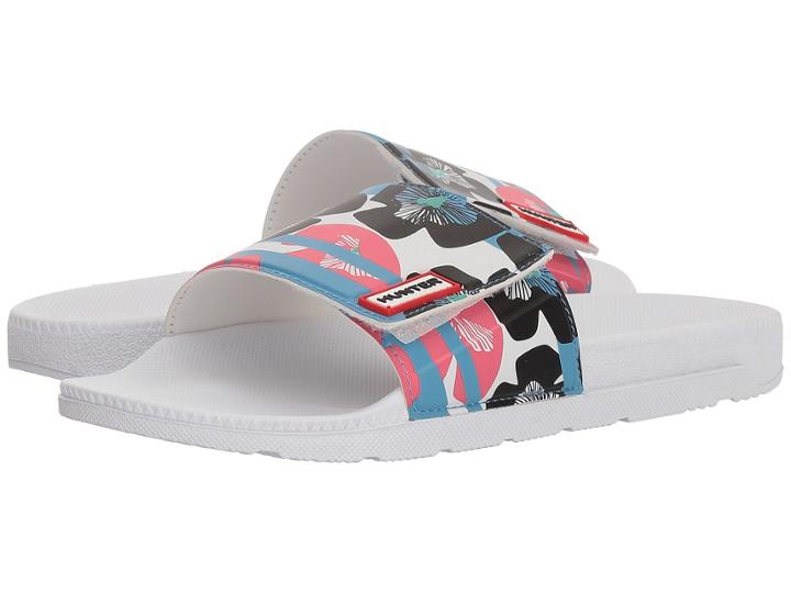 Hunter Original Floral Stripe Adjustable Slide (floral Stripe/peony) Women's Slide Shoes