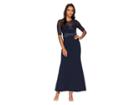 Adrianna Papell Petite Short Sleeve Long Knit Crepe Gown With Contrasting Bodice Detail (midnight) Women's Dress