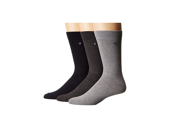 Sperry Casual Crews 3-pair Pack (marl Griffin Gray/ High Rish Assorted) Men's Crew Cut Socks Shoes