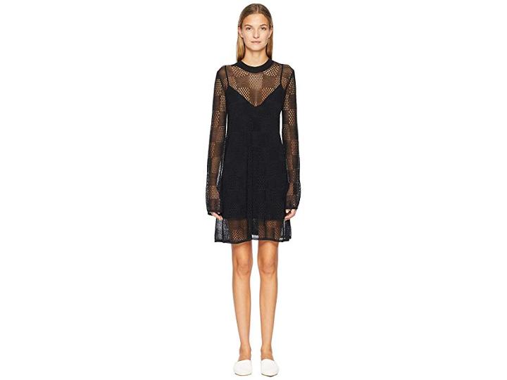 Mcq Pointelle Checkdress (darkest Black) Women's Dress