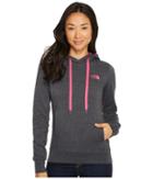 The North Face Trivert Pullover Hoodie (tnf Dark Grey Heather/petticoat Pink) Women's Sweatshirt