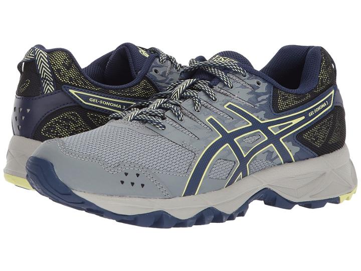 Asics Gel-sonoma 3 (stone Grey/indigo Blue/limelight) Women's Running Shoes