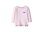 Vineyard Vines Kids Long Sleeve Stripe Whale Pocket T-shirt (toddler/little Kids/big Kids) (sweet Taffy) Girl's T Shirt