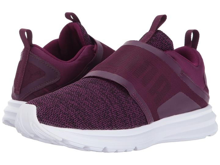 Puma Enzo Strap Knit (dark Purple/puma Black) Women's Shoes