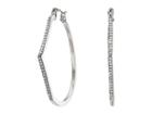 Guess Pave Accent Hoop Earrings (silver) Earring