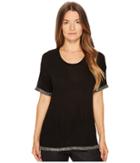 The Kooples T-shirt With Embroidery At The Neck, Sleeves And Hem (black) Women's T Shirt