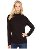 Pendleton L/s Mock Neck Cotton Rib Tee (black) Women's Long Sleeve Pullover