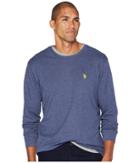 U.s. Polo Assn. Long Sleeve Crew Neck T-shirt (classic Navy Heather) Men's T Shirt