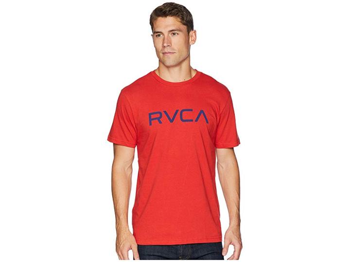 Rvca Big Rvca Tee (pompei Red) Men's Clothing