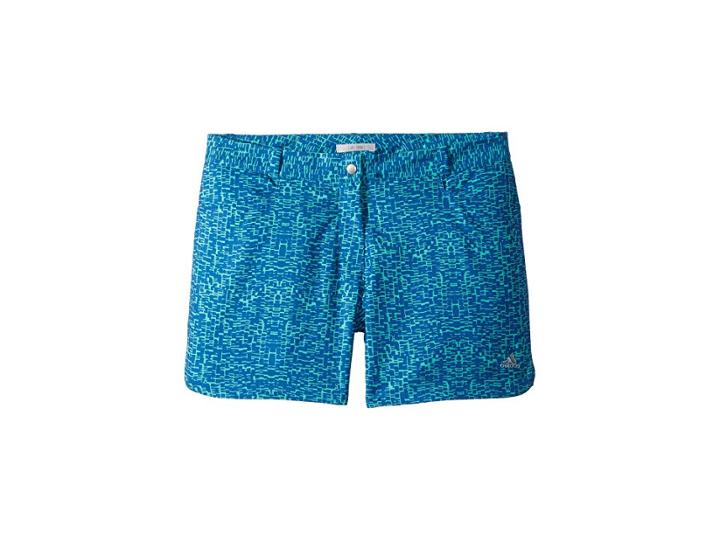 Adidas Golf Kids Print Shorts (big Kids) (hi-res Blue) Girl's Shorts