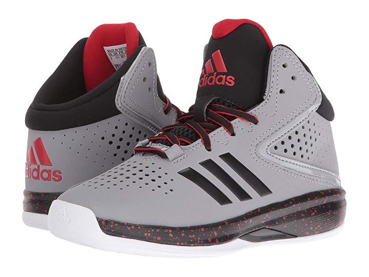 Adidas Kids Cross 'em Up 2016 Basketball- Wide (little Kid/big Kid) (light Onix/black/scarlet) Boys Shoes