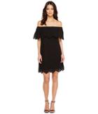 Kensie Petal Eyelet Off Shoulder Dress Ks6k993s (black) Women's Dress