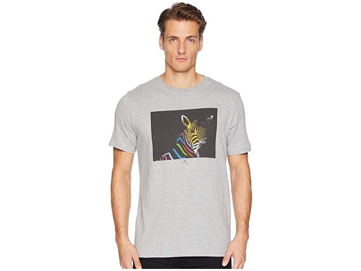 Paul Smith Regular Fit Tee Large Zebra (grey) Men's T Shirt