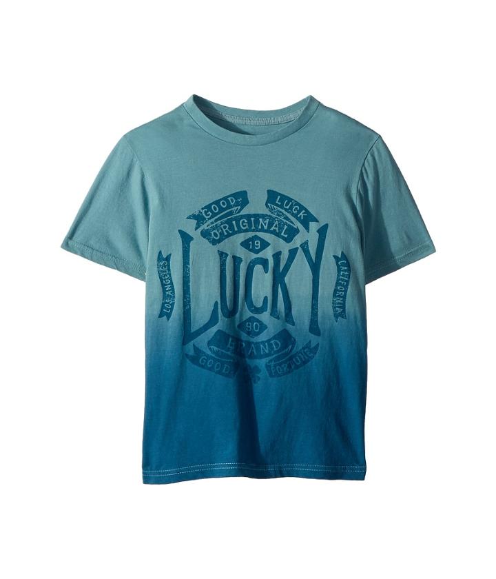 Lucky Brand Kids Short Sleeve Graphic Tee (big Kids) (mineral Blue) Boy's T Shirt
