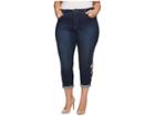 Nydj Plus Size Plus Size Alina Rolled Cuff Ankle W/ Embroidery In Clean Bezel (clean Bezel) Women's Jeans