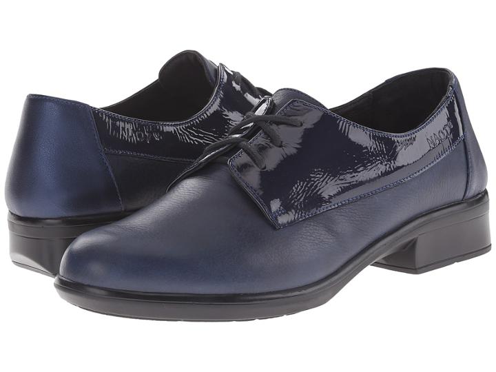 Naot Kedma (navy Patent Leather/ink Leather/polar Sea Leather) Women's Lace Up Casual Shoes