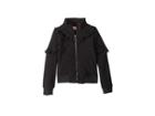 Urban Republic Kids Selena Fleece Bomber Jacket W/ Ruffles (little Kids/big Kids) (black) Girl's Jacket