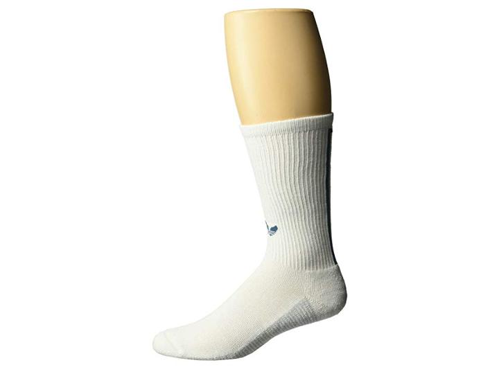 Adidas Originals Originals 3-stripe Statement Single Crew Sock (white/blanch Blue/clear Grey) Men's Crew Cut Socks Shoes
