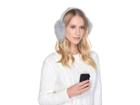 Ugg Luxe Knit Longpile Sheepskin Earmuff With Tech Option (light Grey) Cold Weather Hats
