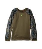 Spyder Kids Hybrid Pullover Top (big Kids) (mini Camo Guard/guard) Boy's Long Sleeve Pullover