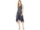 Taylor Sleeveless Lace Hankerchief Hem Dress (navy) Women's Dress