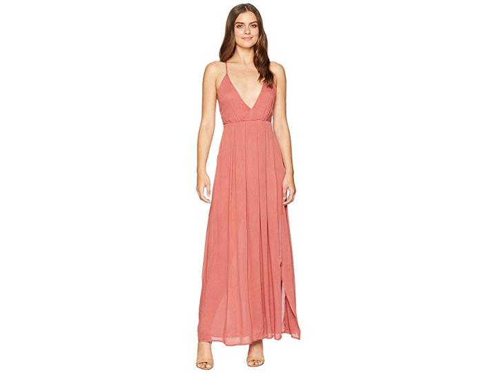American Rose Jocelynn Maxi Dress With Side Slit (indie Red) Women's Dress