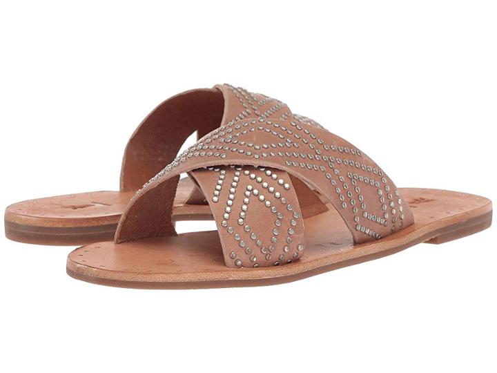 Frye Ally Deco Stud Crisscross (dusty Rose) Women's Sandals