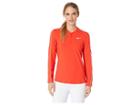 Nike Court Dry Top Long Sleeve 1/2 Zip (habanero Red/white/white/habanero Red) Women's Clothing